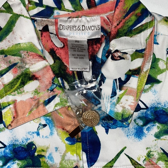 Drapers & Damon’s Long Sleeve Floral Top jacket Size PS NWT - Picture 4 of 8